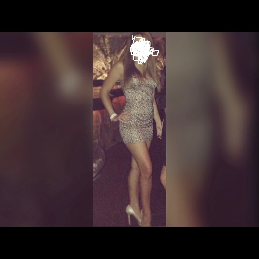 Bebe Tan and Black Mini Dress